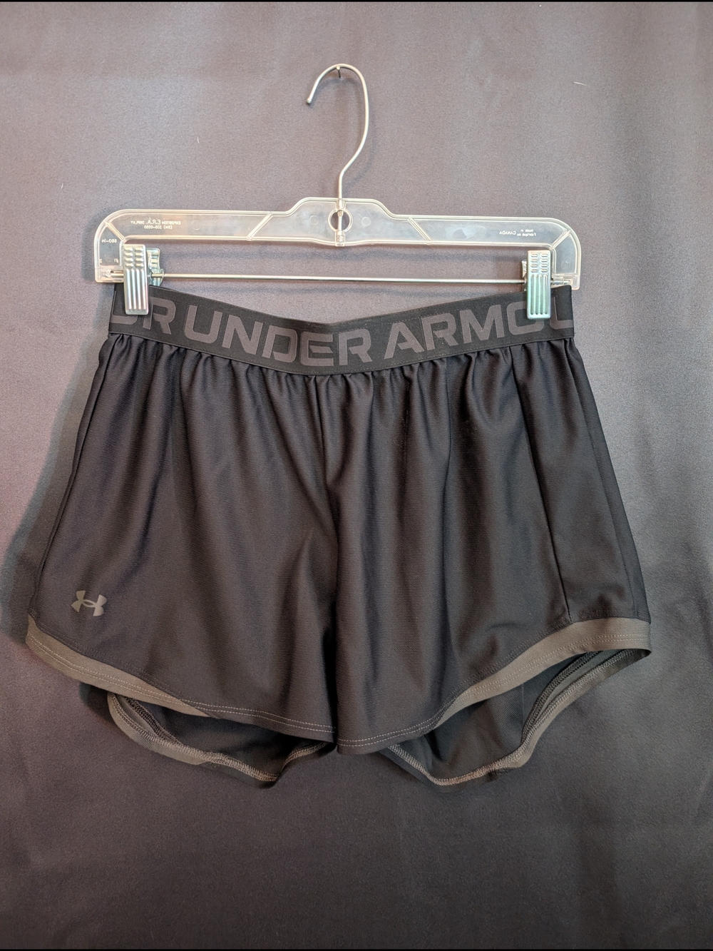 Under Armour Women's Black Athletic Shorts Thick Band Running Baggy Gym Grey